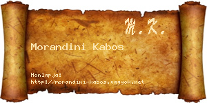 Morandini Kabos névjegykártya